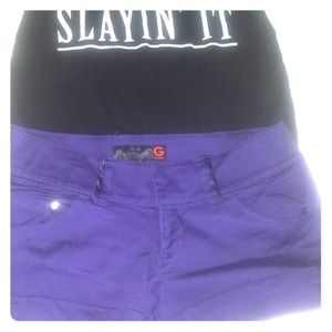 G By Guess Purple Shorts